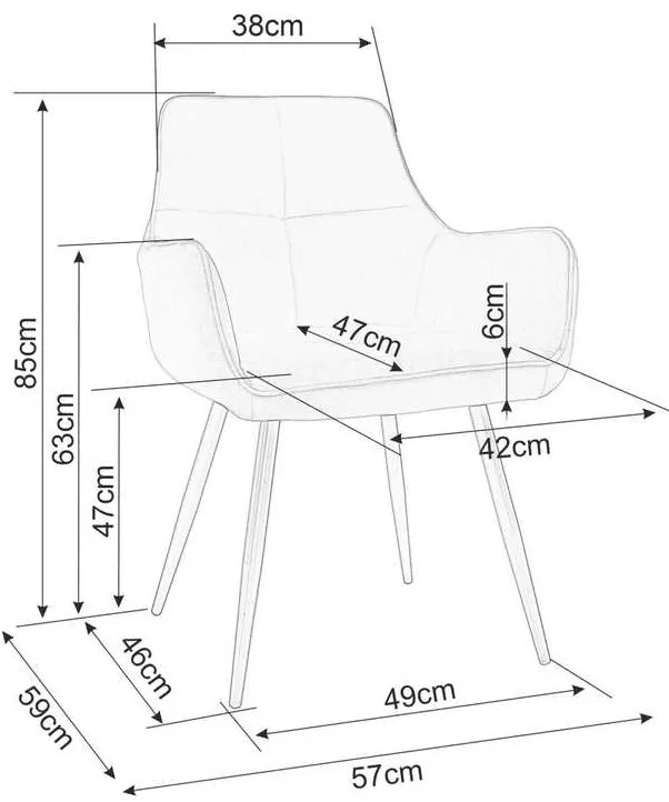 Pomme Velvet étkezőszék, szürke