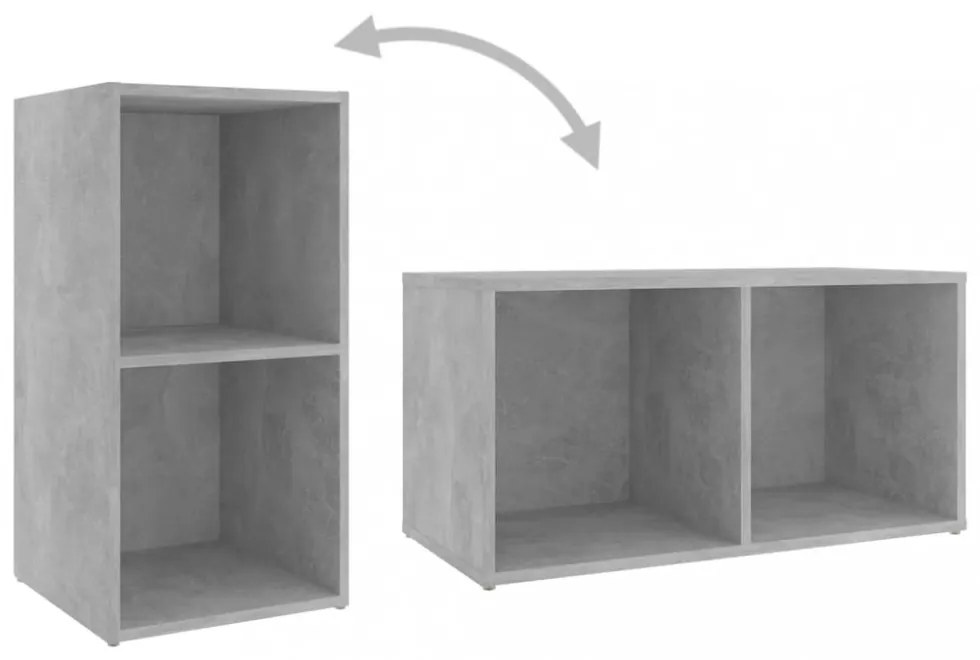 2 db betonszürke szerelt fa TV-szekrény 72 x 35 x 36,5 cm