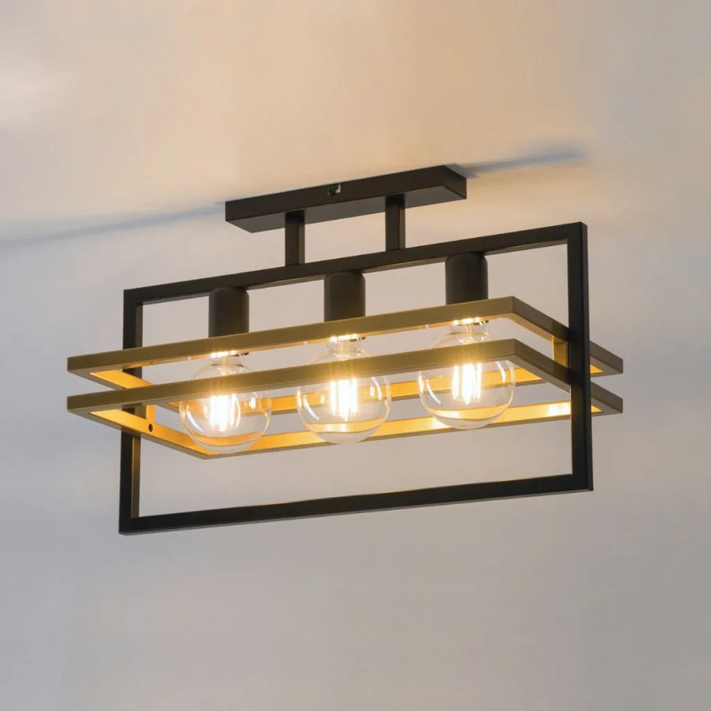 SIGMA LIGHTING 32404 MERCI Loft Mennyezeti Lámpa Fekete, Arany E27 IP20