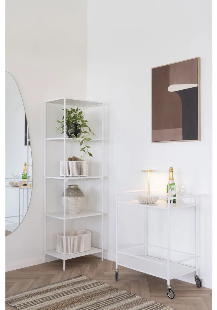 Vita zsúrkocsi, 2 polc, fehér, fehér váz 68x40x79 cm