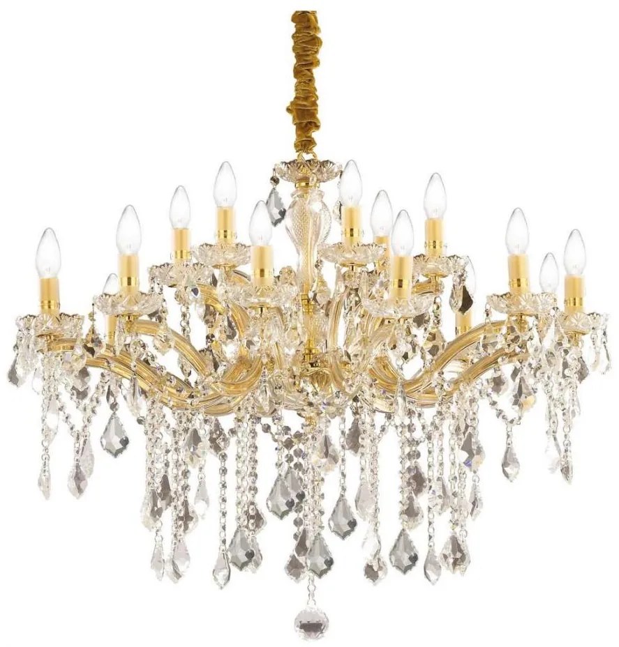 Ideal Lux - Kristály csillár láncon FLORIAN 18xE14/40W/230V átm. 86 cm arany