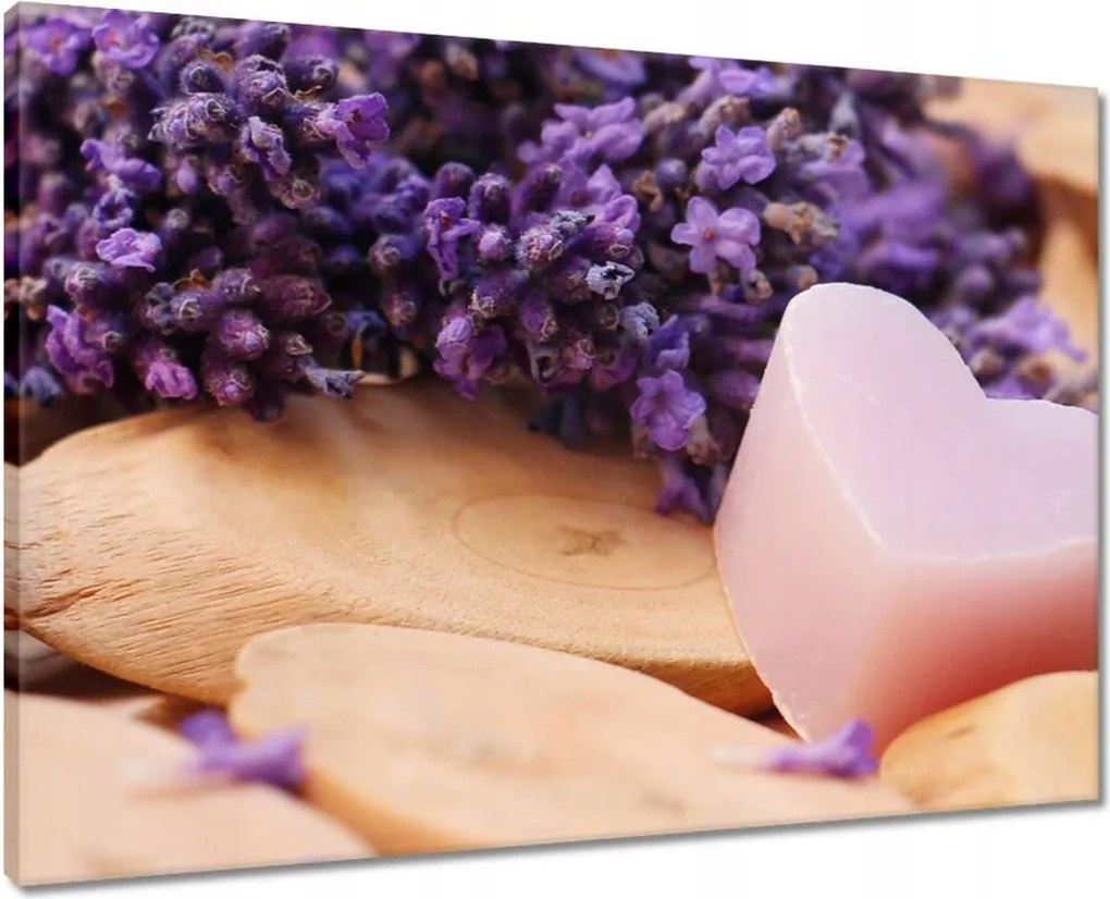 Vászonkép 70x50 Levendula szív