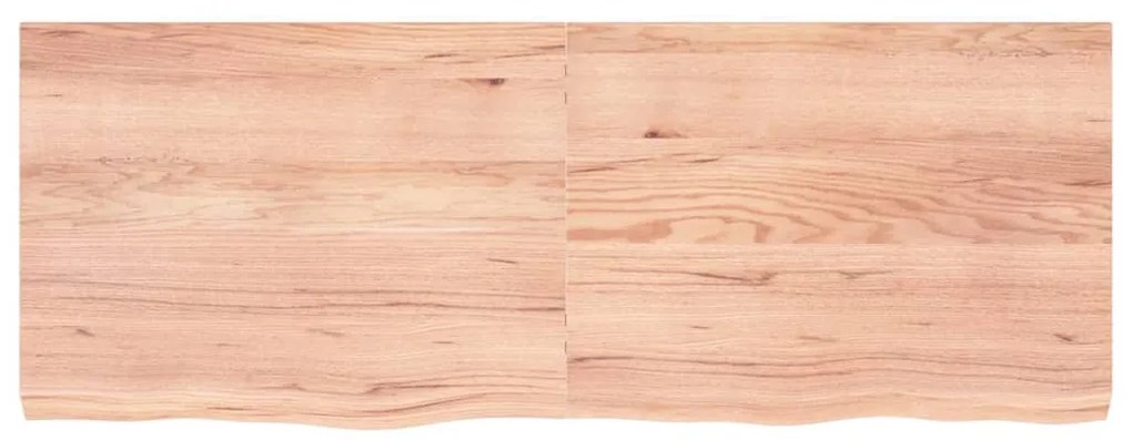 világosbarna kezelt tömör tölgyfa fali polc 160 x 60 x (2-6) cm