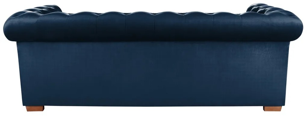 Oxford Chesterfield Kihúzhatós kanapé, 88x216x75 cm, 3 személyes, sötétkék