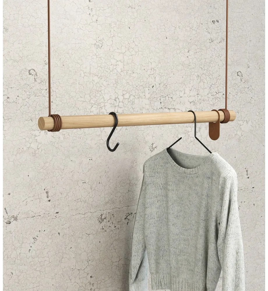 Natúr színű tölgyfa fali fogas 80 cm Swing M – LIND DNA