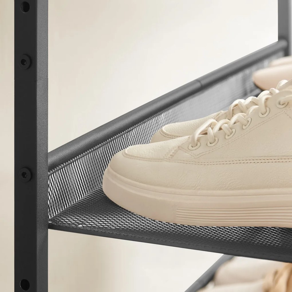 Cipősszekrény TAYLOR ARTISAN fekete szerkezettel, 4 polc