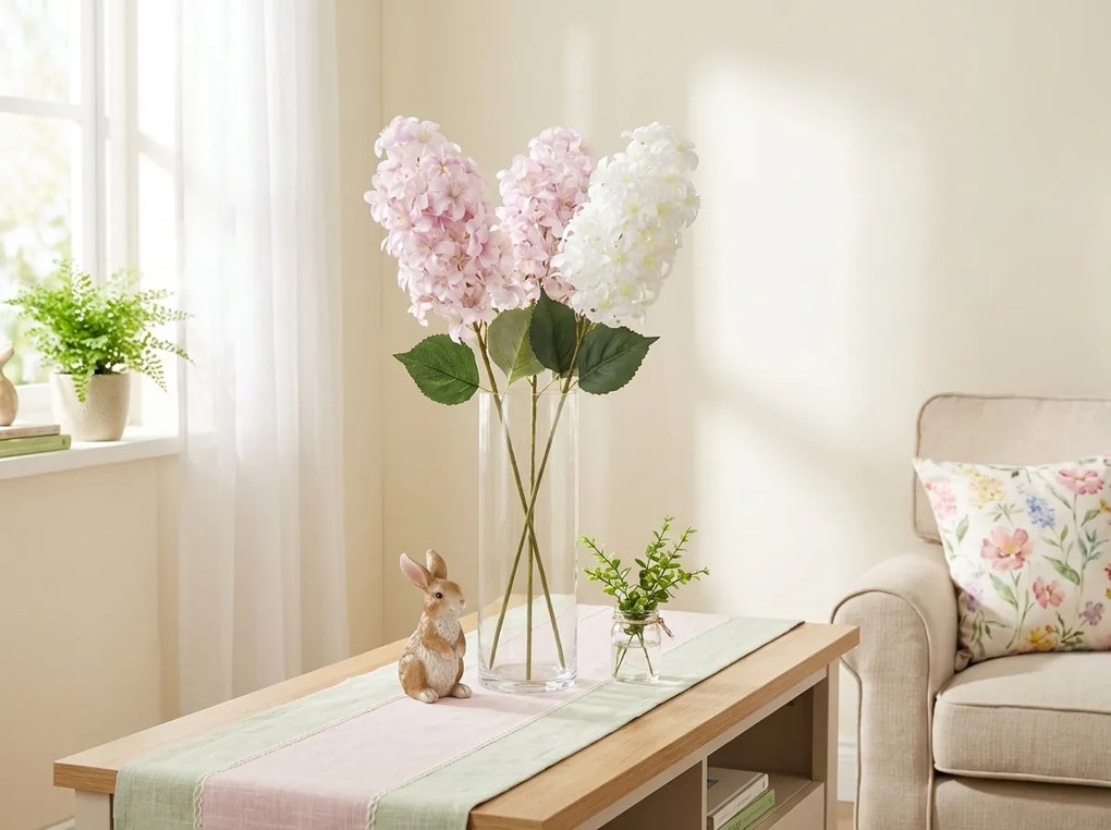 Művirág HORTENZIA PLUME 87 cm - több színben Termék színe: Rózsaszín