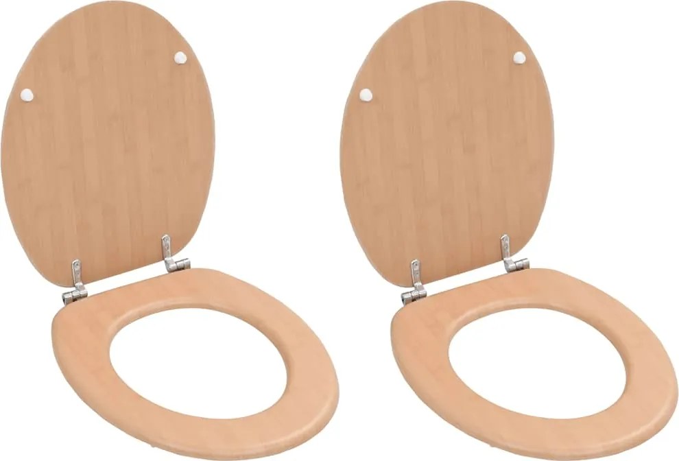 vidaXL 2 db bambuszmintás MDF WC-ülőke