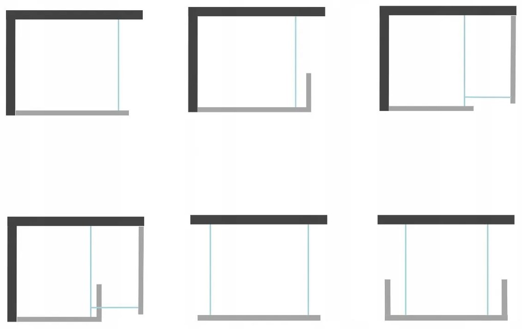 Mexen Kioto, sprchová zástena Walk-In 55x200 cm, 8mm číre sklo, 800-055-000-00-00