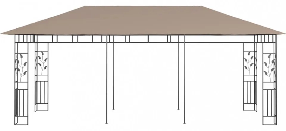 tópszínű pavilon szúnyoghálóval 6 x 3 x 2,73 m 180 g/m²