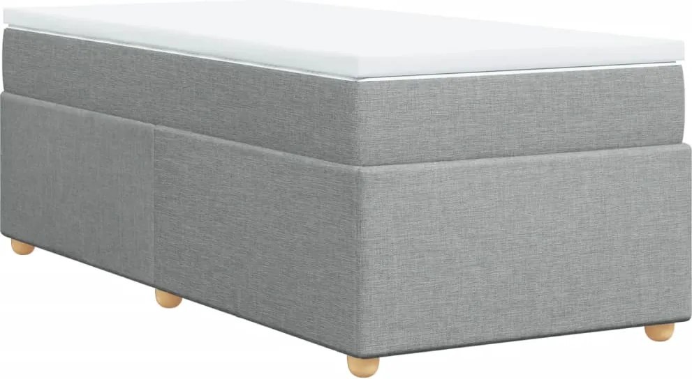 vidaXL világosszürke szövet rugós ágy matraccal 100 x 200 cm