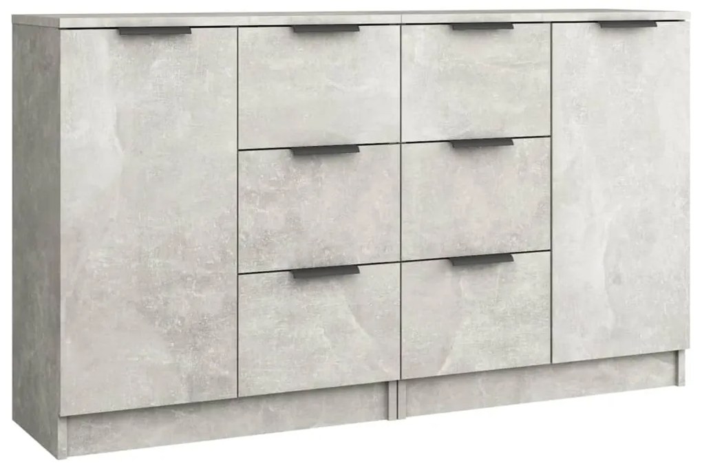 2 db betonszürke szerelt fa tálalóasztal 60 x 30 x 70 cm