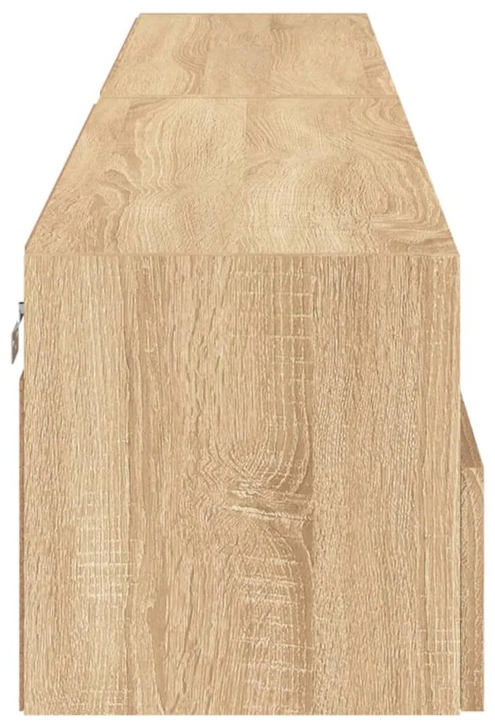2 db sonoma tölgyszín szerelt fa fali TV-szekrény 100x30x30 cm