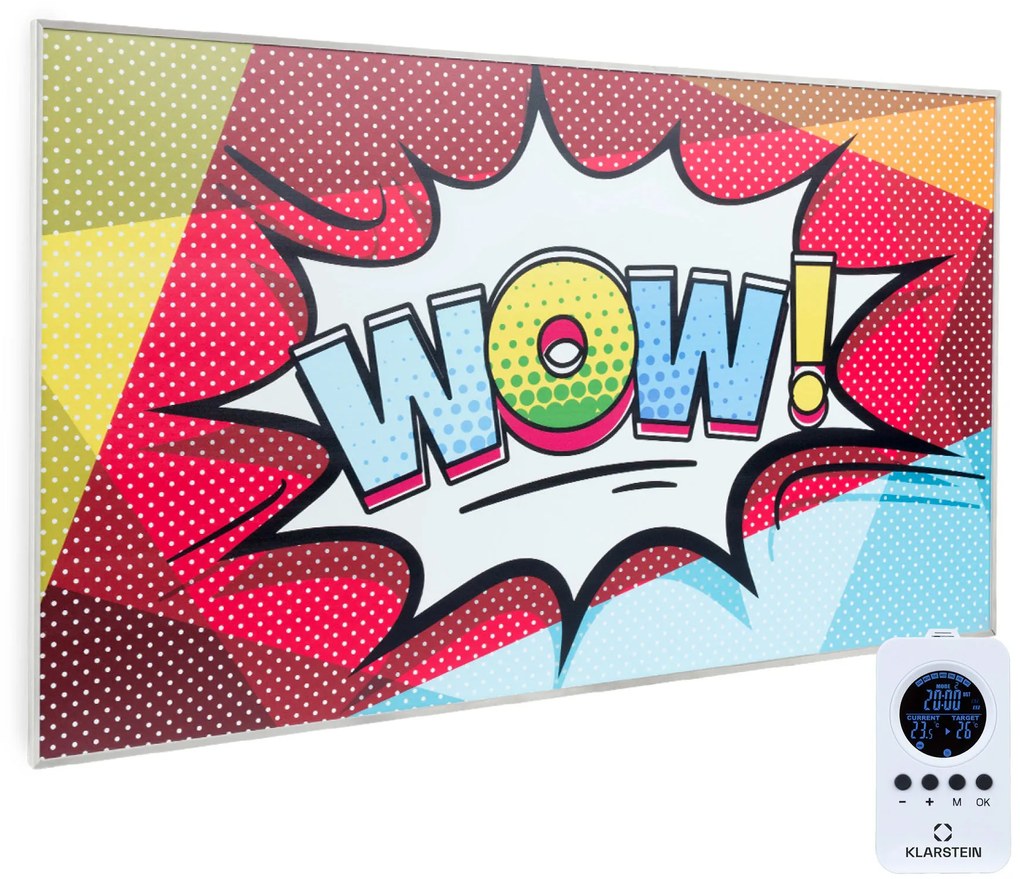 Klarstein Wonderwall Air Art 60, infravörös hősugárzó, 101 x 60 cm, 600 W, falra szerelhető, távirányító