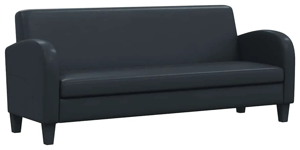 vidaXL háromszemélyes fekete műbőr kanapé