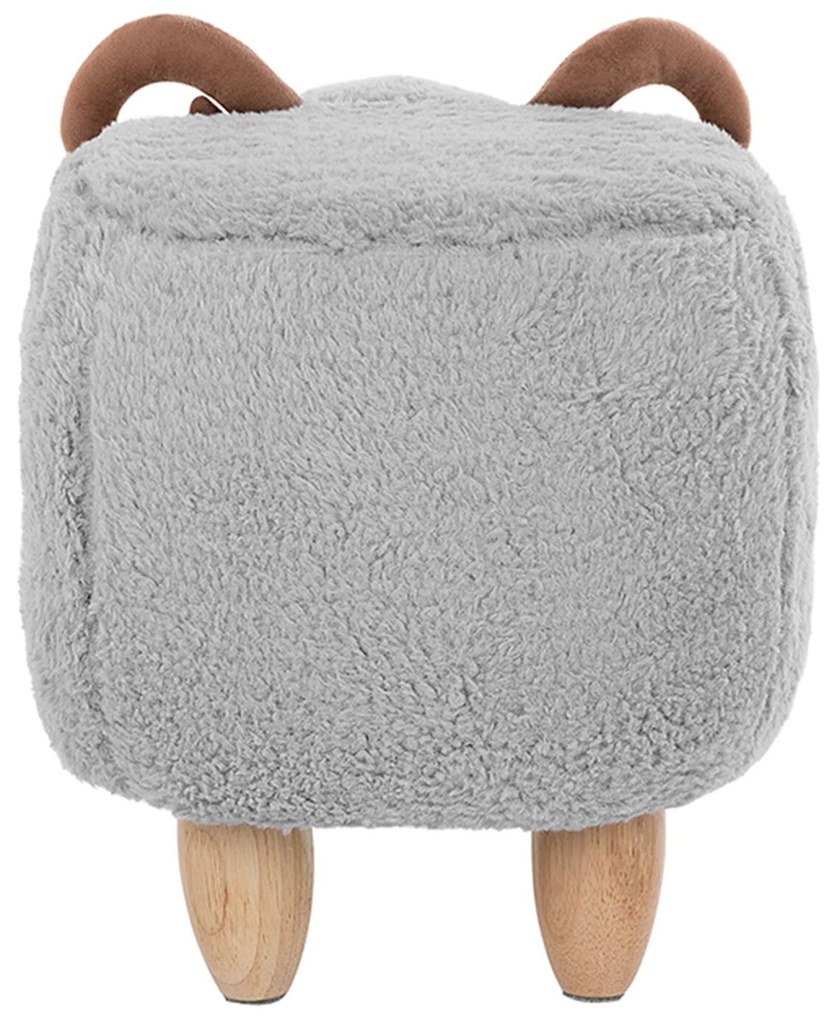Szürke szövet állatos puff 61 x 36 cm LAMB Beliani