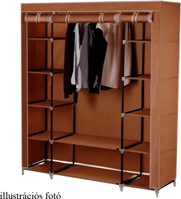 Szekrény szervező, anyag/fém, barna, METIN VNW15