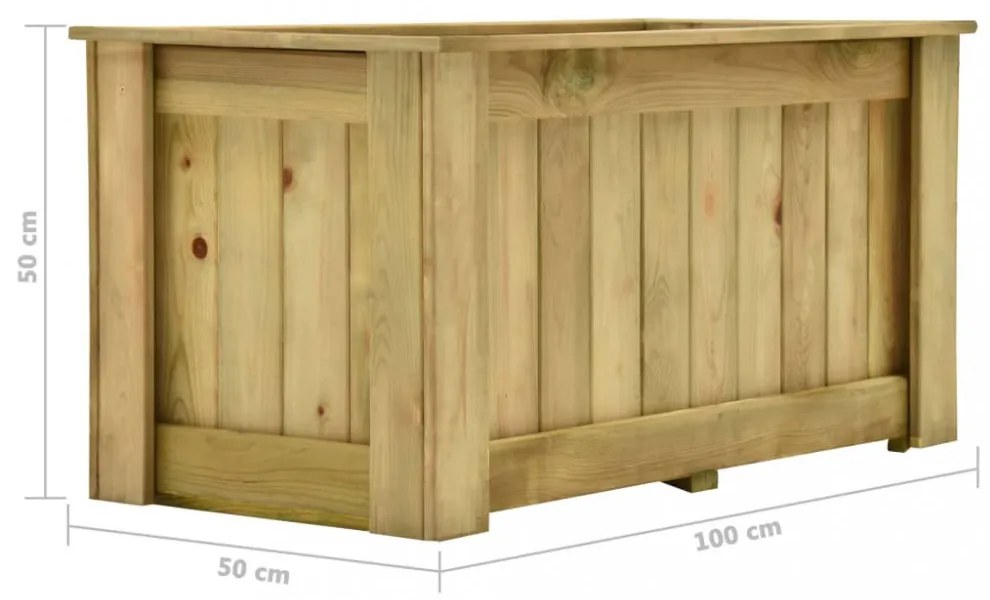 impregnált fenyőfa magaságyás 100 x 50 x 50 cm