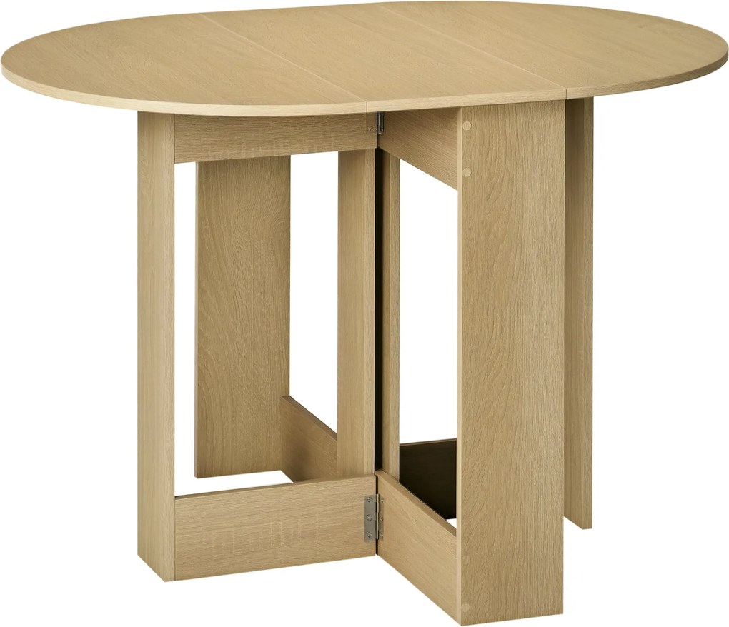 HOMCOM Összecsukható Étkezőasztal Konyhaasztal 2 Összecsukható Szárnnyal 2-4 Személyes 104x76x73,7 cm Tölgy | Aosom