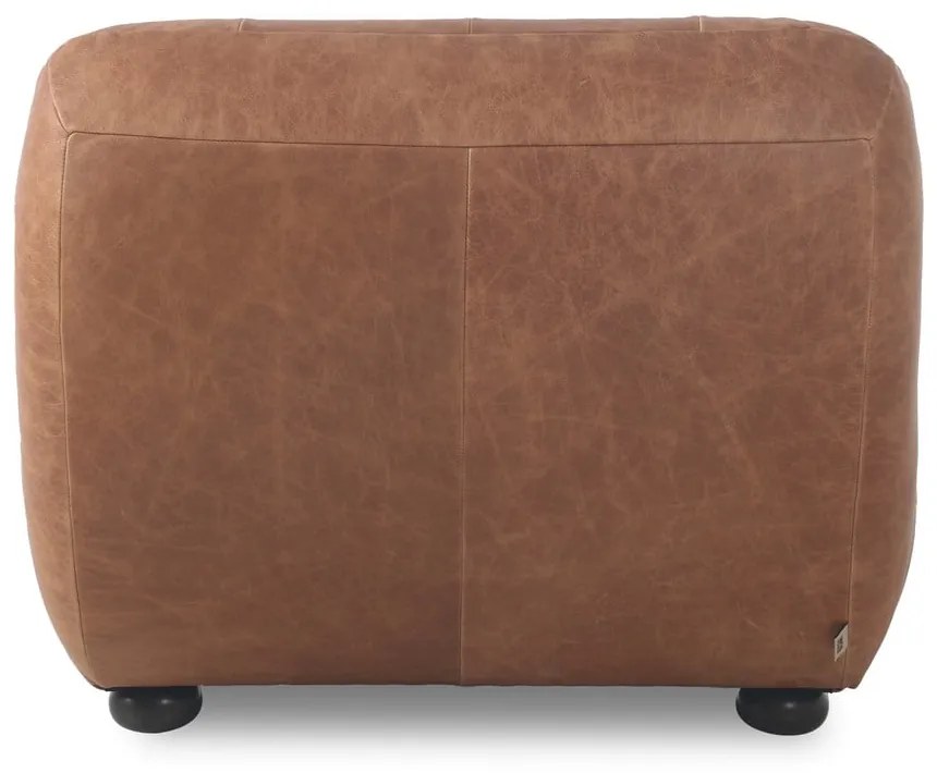 Konyakbarna bőr fotel Wyatt – Dutchbone