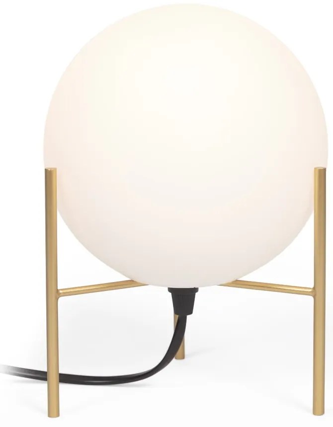 Fehér-aranyszínű asztali lámpa üveg búrával (magasság 22 cm) Seina – Kave Home