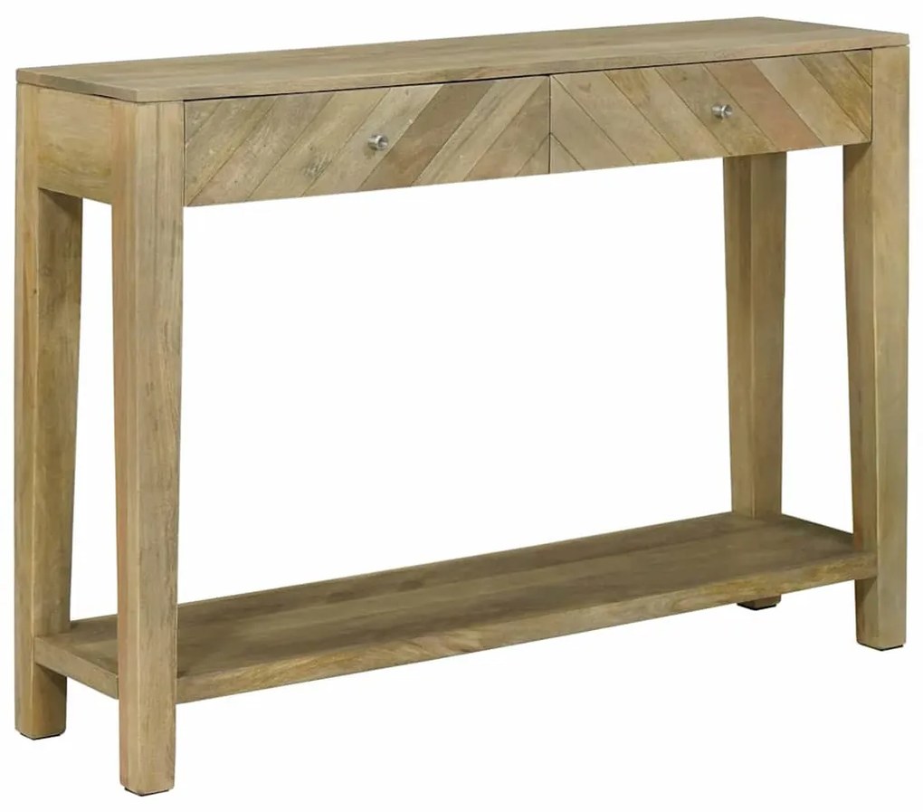 vidaXL Konzolasztal Természetes szürke 110 x 30 x 80 cm Tömör Mangófát