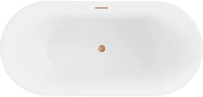 Mexen Luna, szabadon álló kád 170 x 80 cm, fehér, réz túlfolyó, 52031708000-65