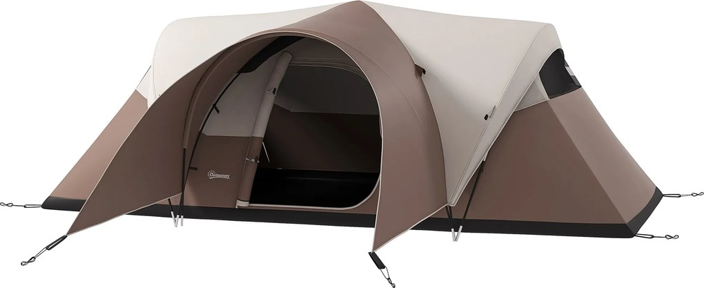 Outsunny Családi Kemping Sátor 5-6 Főnek Vízálló Könnyű Szellőző Kényelmes Hordtáskával, méret: 550L x 300W x 198H cm | Aosom