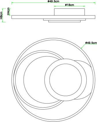 Globo 67256-45 Mennyezeti lámpa fém grafitszürke váz, akril fehér búra, sötétbarna fa dekorral, ø: 500mm, M: 60mm, tartozék: LED 45W 230V, 3600lm forrás, 1700lm kimenet, 3000K