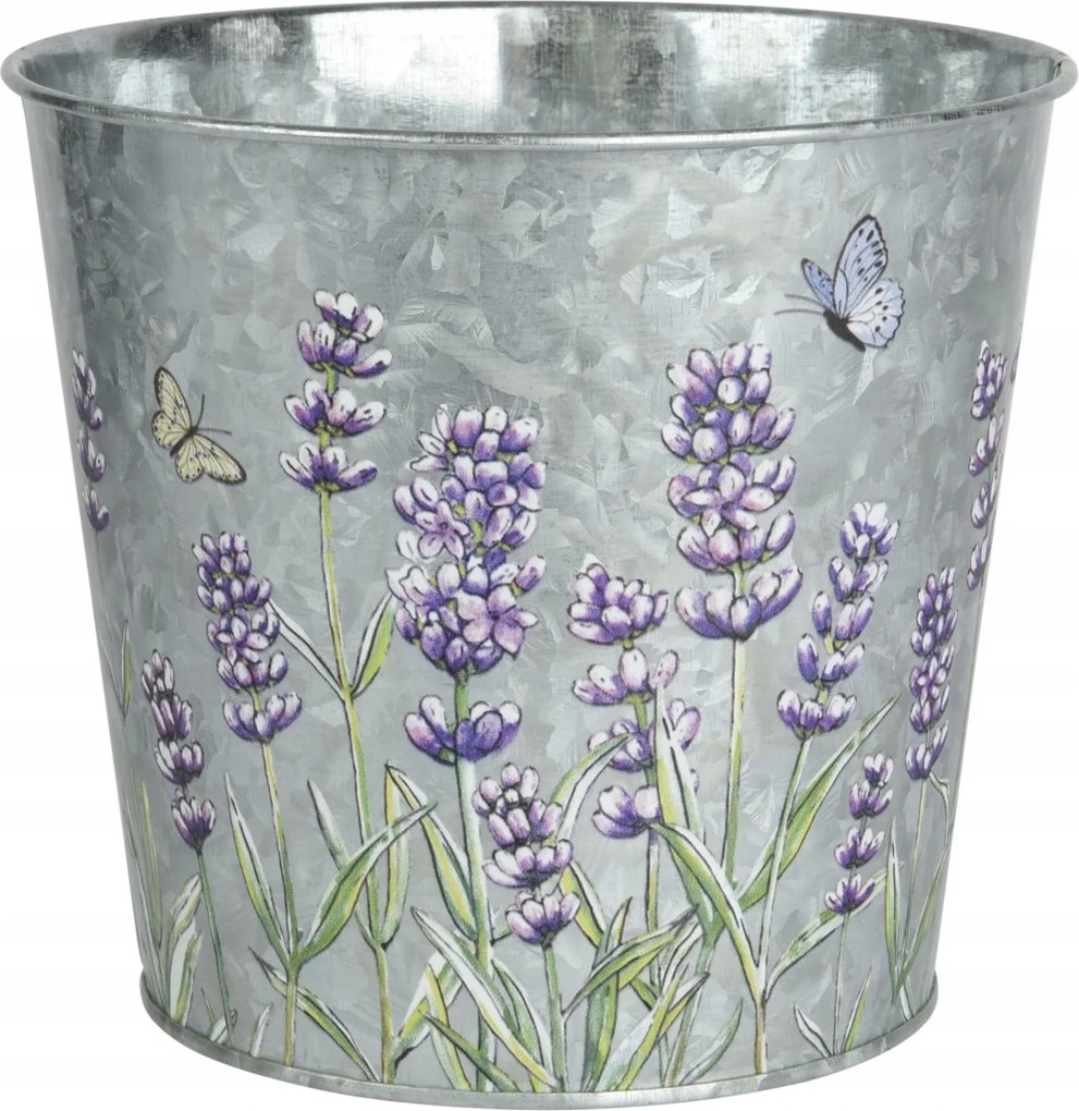 Cink kaspó levendula motívummal 15cm