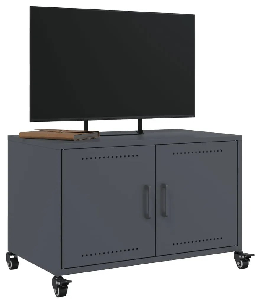 antracitszürke acél TV-szekrény 68 x 39 x 43,5 cm