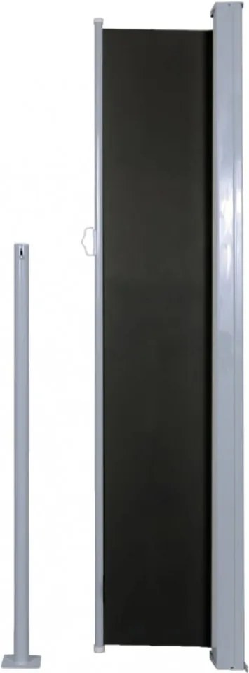 fekete behúzható oldalsó napellenző 160 x 500 cm