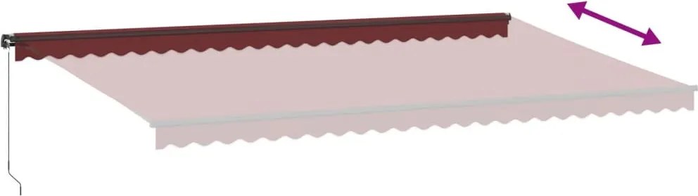 Burgundi vörös kézzel kihúzható napellenző 600 x 350 cm