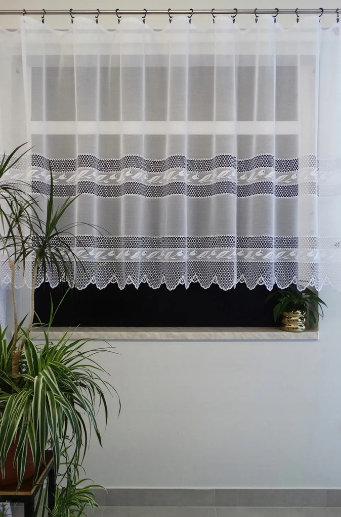 Mg Függöny jacquard 31589 Fehér 300x160cm készre varrt Bt
