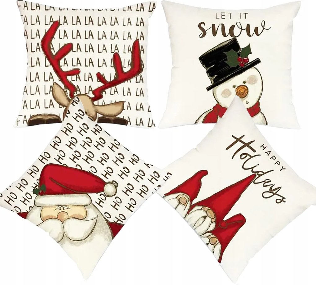 Karácsonyi Párnahuzat 4 Db-os Szett Karácsony 40X40