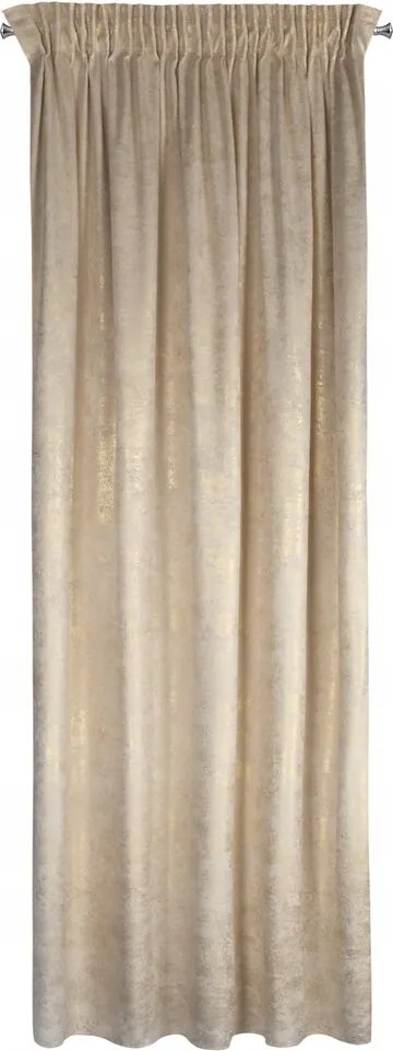 Szalagra kész függöny Avena 135x270 Eurofirany bézs pöttyös nyomtatás