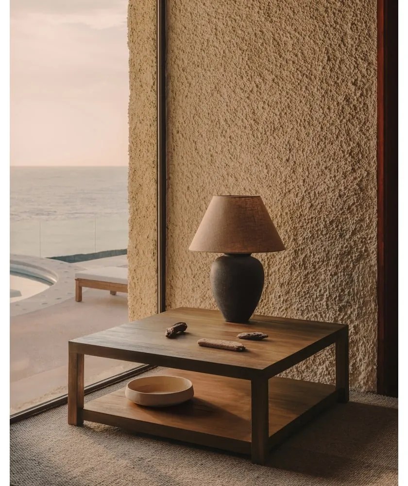 Natúr színű teakfa dohányzóasztal 90x90 cm Sashi – Kave Home