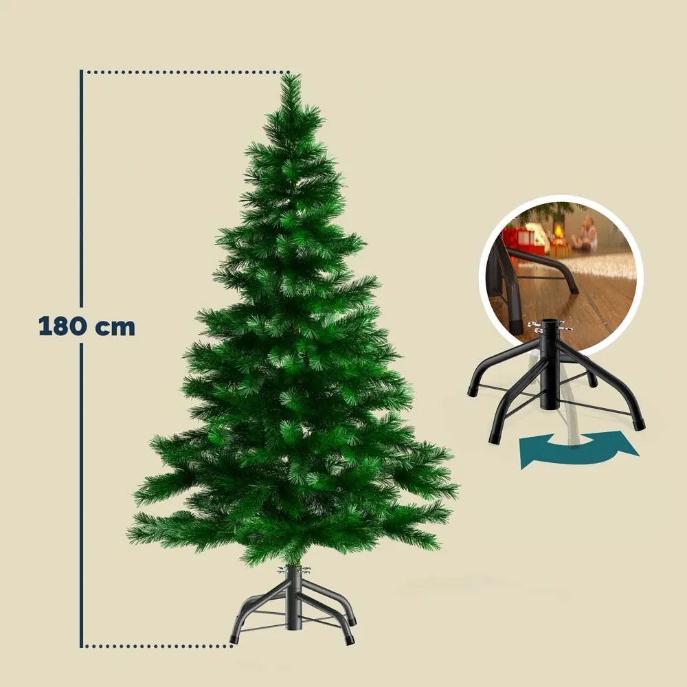 RUDOLPH mű karácsonyfa, 180cm, zöld Casaria
