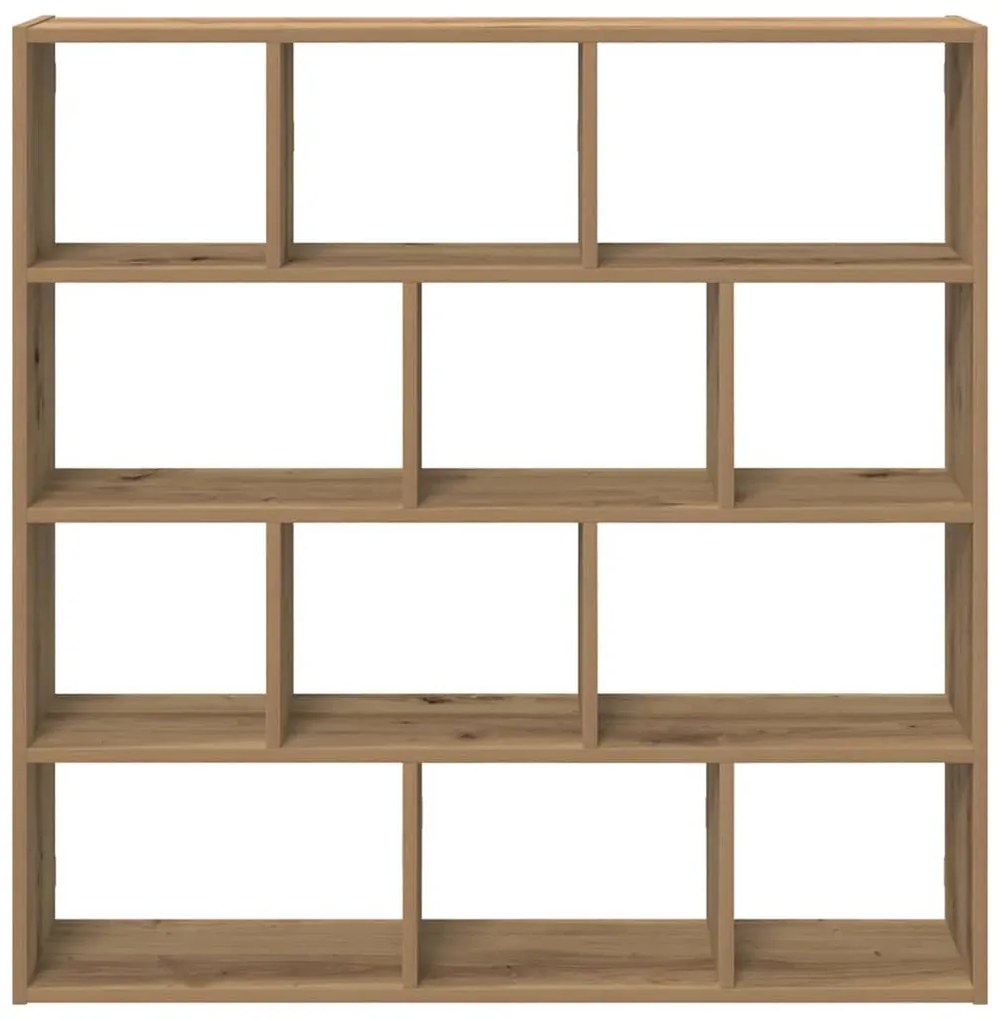 kézműves tölgy színű fali kockapolc 12 rekeszes színű