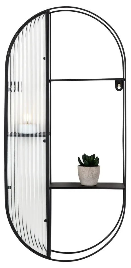 Fekete többszintes fém fali polc 32 cm Newcastle – House Nordic