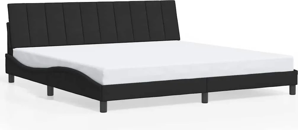 vidaXL fekete bársony ágykeret matrac nélkül Hanko 200 x 200 cm