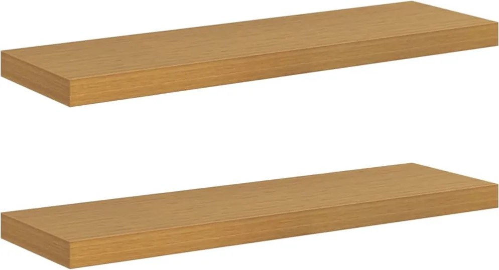 vidaXL Falpolc Falra szerelhető 2 pcs Bézs 80 x 23,5 x 4 cm Faanyag