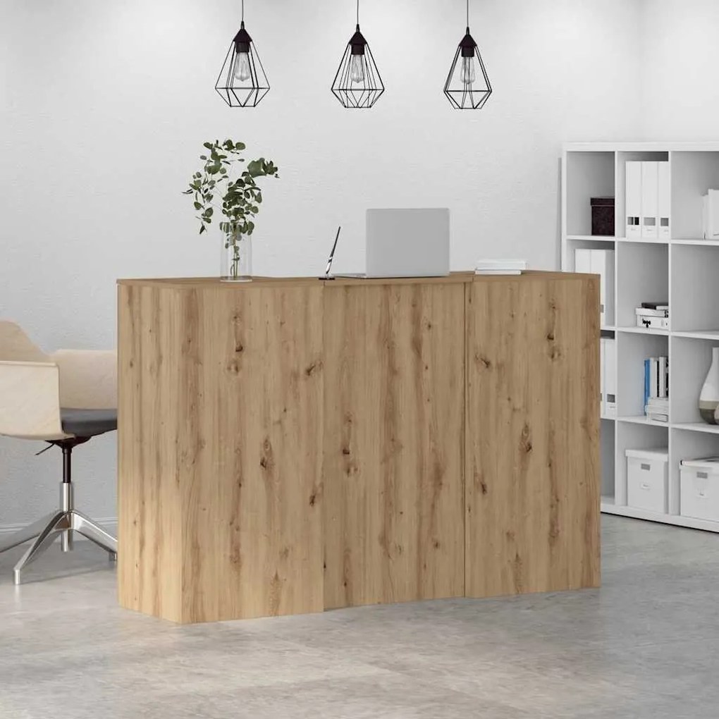 recepciós pult kézműves tölgy 155x50x103,5 cm szerelt fa