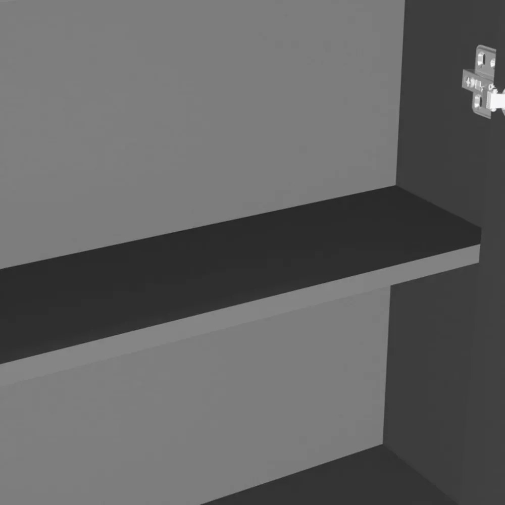 antracitszürke MDF tükrös fürdőszobaszekrény 60 x 15 x 75 cm