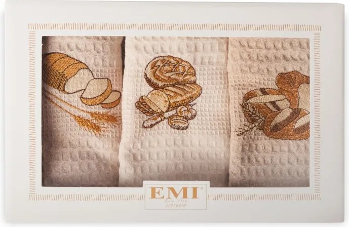 EMI Bread waffle szövésű konyharuha szett 3 db