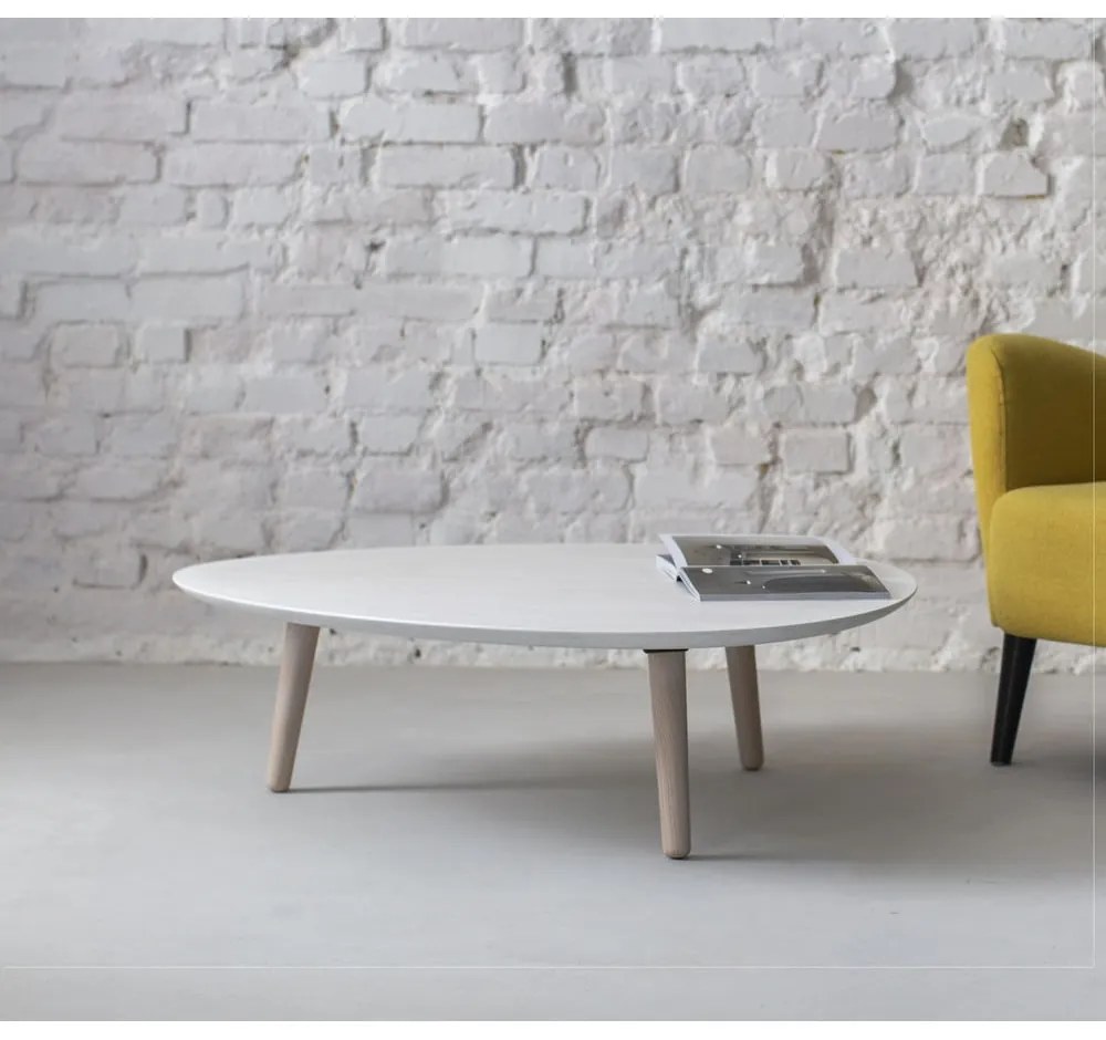 Contrast Pick fehér kőrisfa dohányzóasztal - Ragaba