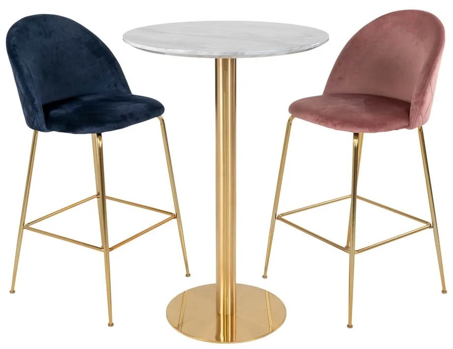 Kerek bárasztal márvány dekoros asztallappal ø 70 cm Bolzano – House Nordic