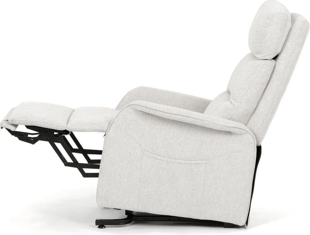 Bézs elektromos relaxfotel kábeles vezérléssel, szövet kárpitozással, TV-L8960 CRM2