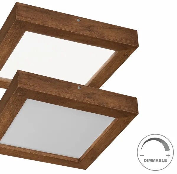 Brilagi-LED Dimmelhető lámpa WOODY FRAME LED/24W/230V tölgy 30x30 cm IP44 + távirányító