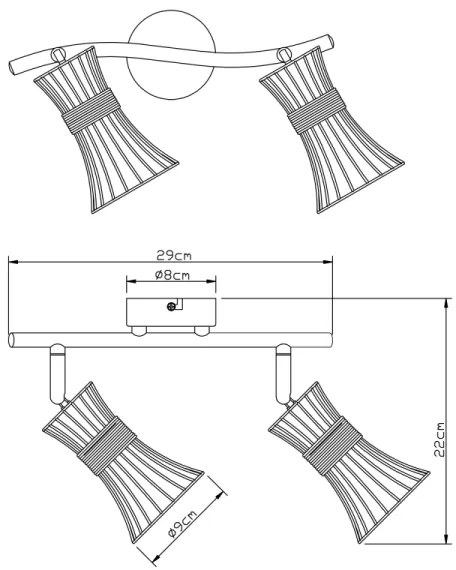 Globo 54814-2 - Spotlámpa PURRA 2xE14/40W/230V